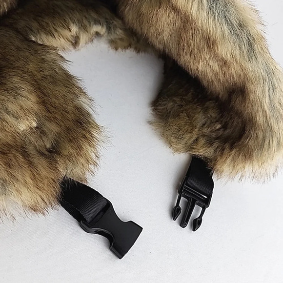 Old Navy Red Black Cherckered Trapper Winter Hat Faux Fur Size L - XL - Picture 10 of 10